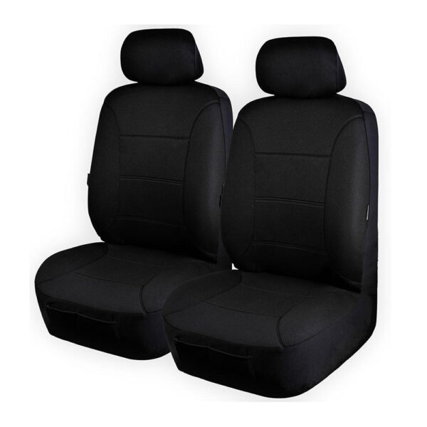 Fanno-Universal Front Seat Covers Premium Knitted Polyester Water Resistant Black 30/35