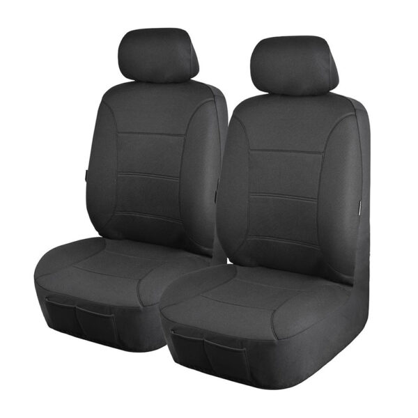 Fanno-Universal Platinum Front Seat Covers Charcoal Heavy Duty Water Resistant Fabric