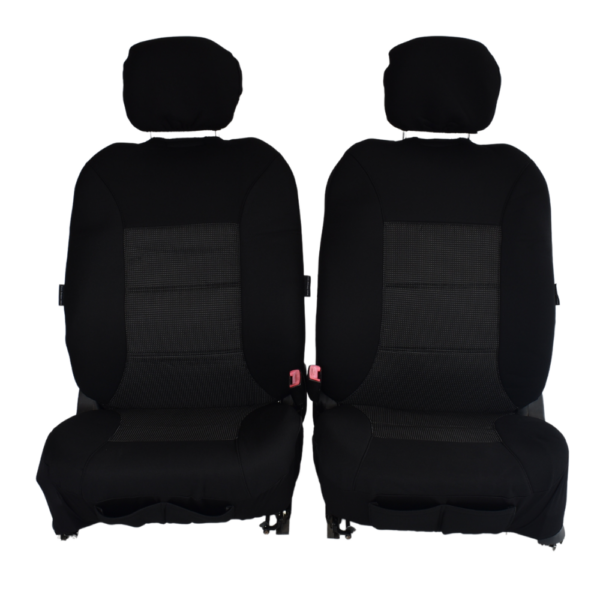 Fanno-Universal Premium Front Seat Covers for Most Vehicles Stylish Jacquard Fabric Black