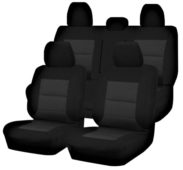 Fanno-Custom Seat Covers for Mitsubishi Triton MQ MR Dual Cab 2015-2022 Black Premium