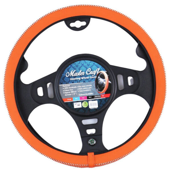 Fanno-Steering Wheel Cover Compatible with Most 15-Inch Wheels Soft Cushioned Grip