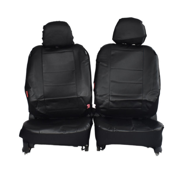 Fanno-Leather Look Car Seat Covers Compatible with Mazda BT-50 Single Cab 2011-2020 Black