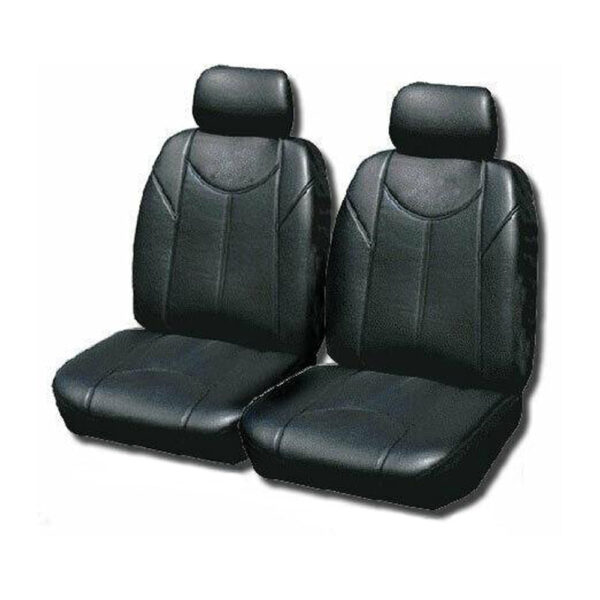 Fanno-Leather Look Car Seat Covers Compatible With Mitsubishi Triton Dual Cab 2006-2020 Grey