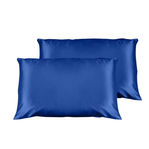 Fanno-Satin Pillowcases Twin Pack Smooth Hair Skin Care Gift Box Navy Blue