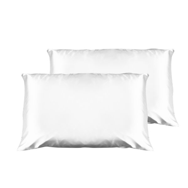 Fanno-Satin Pillowcases Twin Pack Smooth Hair Skin Care Gift Box White 51cm x 76cm