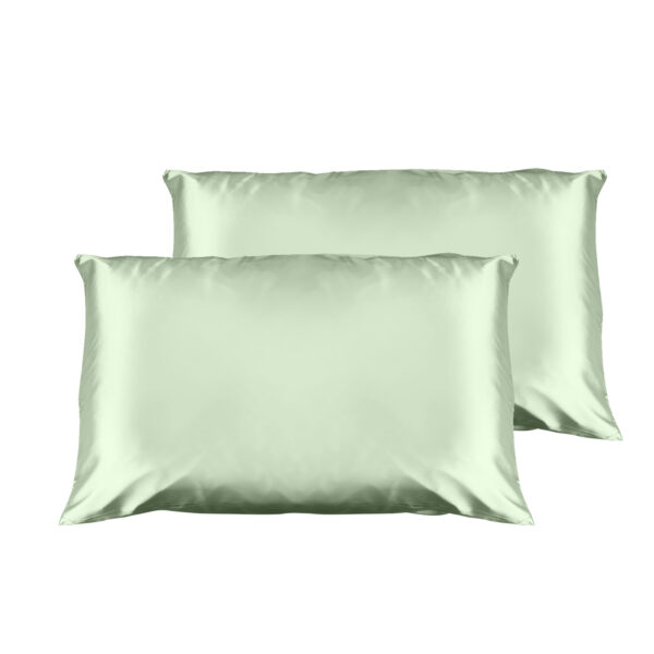 Fanno-Satin Pillowcases Twin Pack Smooth Hair Skin Care Gift Box Sage Green 51x76cm