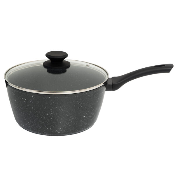 Fanno-Nonstick Saucepan with Lid 20cm PFOA Free Heavy Gauge Aluminum Cookware