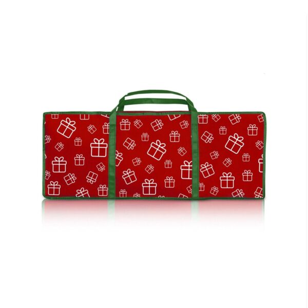 Fanno-Santa's Helper Printed Christmas Paper Storage Bag With 5 Rolls and Scissors Set