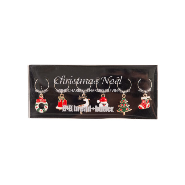 Fanno-Bread and Butter Various Christmas Mix Wine Glass Charms - 6 Pack