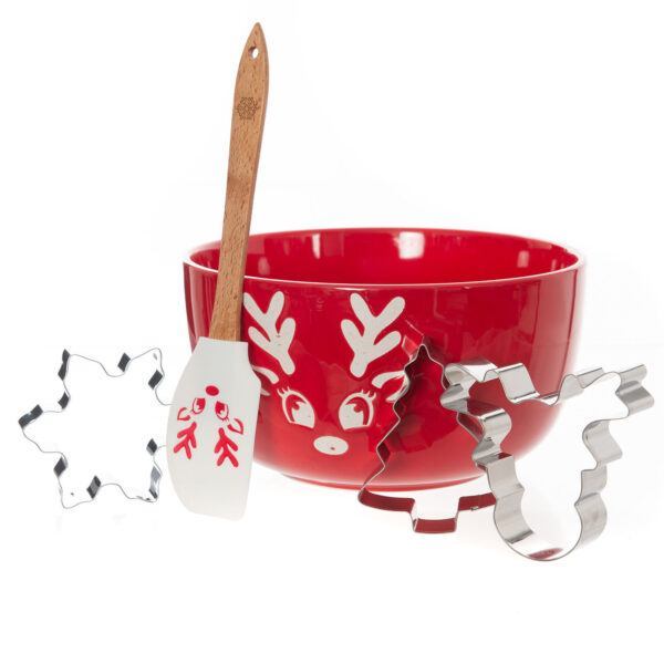 Fanno-Bread and Butter Electroplate Icy Reindeer Mini Mix Bowl Set