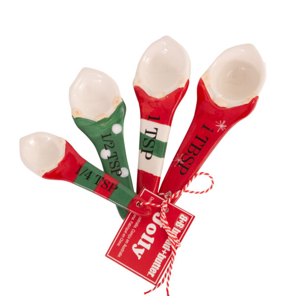 Fanno-Bread and Butter Gnome Measuring Spoons - 4 Pack - Green/ Red/ White