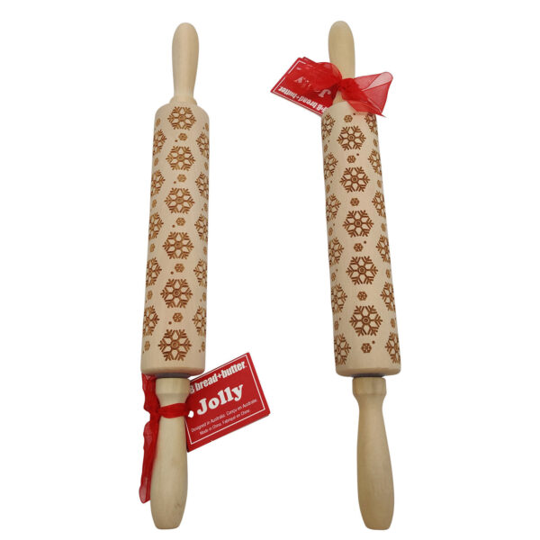 Fanno-Bread and Butter Laser Etch Wooden Rolling Pin - Snowflake