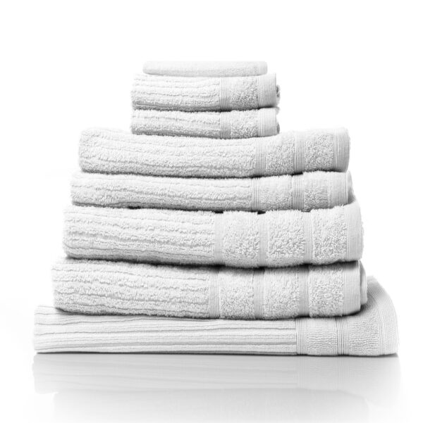 Fanno-Egyptian Cotton 600GSM 8 Piece Towel Set Soft Absorbent Bath Towels Bath Mat Glove