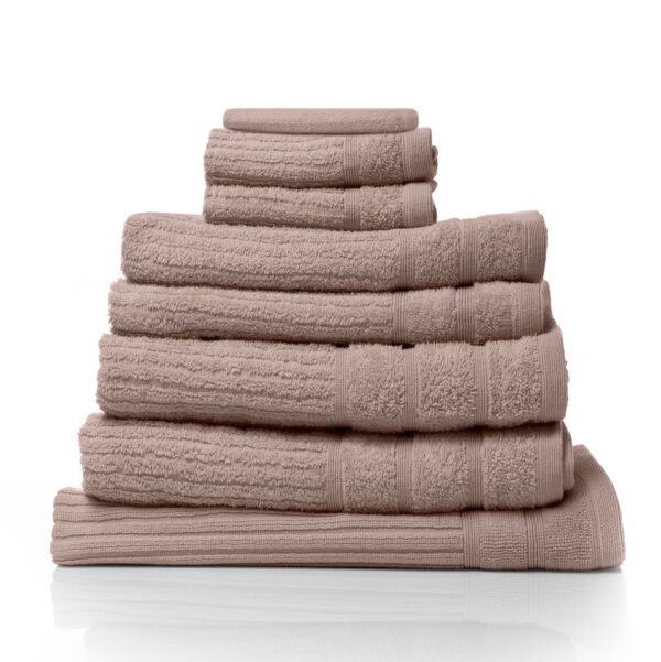 Fanno-Egyptian Cotton 600GSM 8 Piece Luxury Towel Set Soft Absorbent Bath Towels