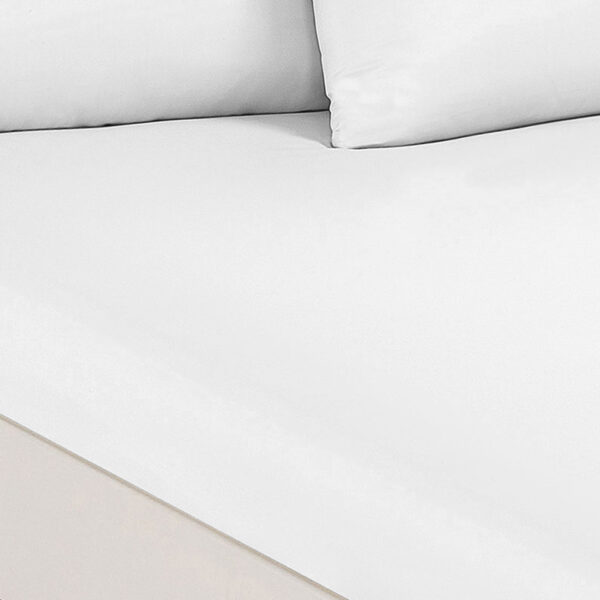 Fanno-1500 Thread Count Cotton Rich Fitted Sheet Set Ultra Soft King Size Bedding White