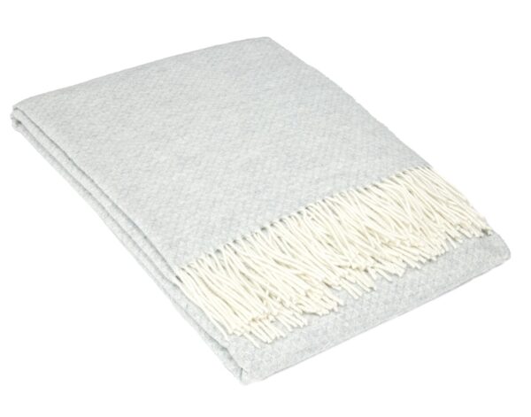 Fanno-Throw Blanket Merino Wool Cashmere Blend Soft Warm Lightweight Light Grey