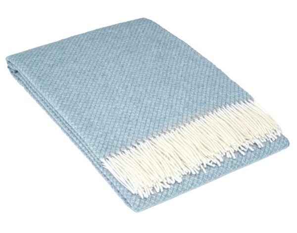 Fanno-Throw Blanket Merino Wool Cashmere Blend Soft Warm Cozy Home Decor Blue