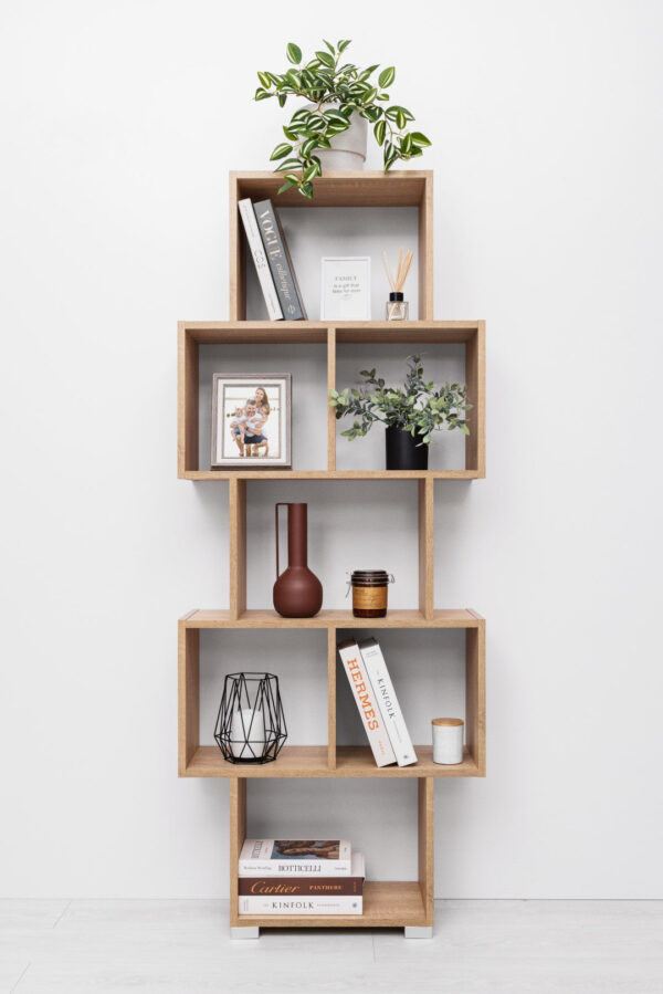 Fanno-Natural Oak Display Shelf for Home Office Easy Assembly Freestanding or Wall Mounted