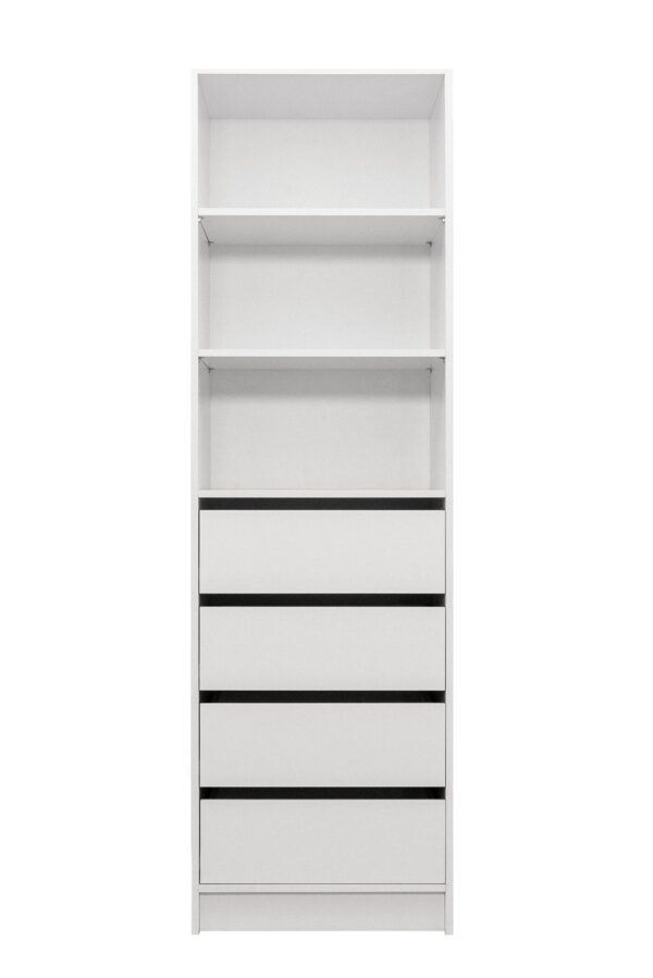 Fanno-Walk In Wardrobe Module with Three Shelves and Four Drawers for Stylish Storage