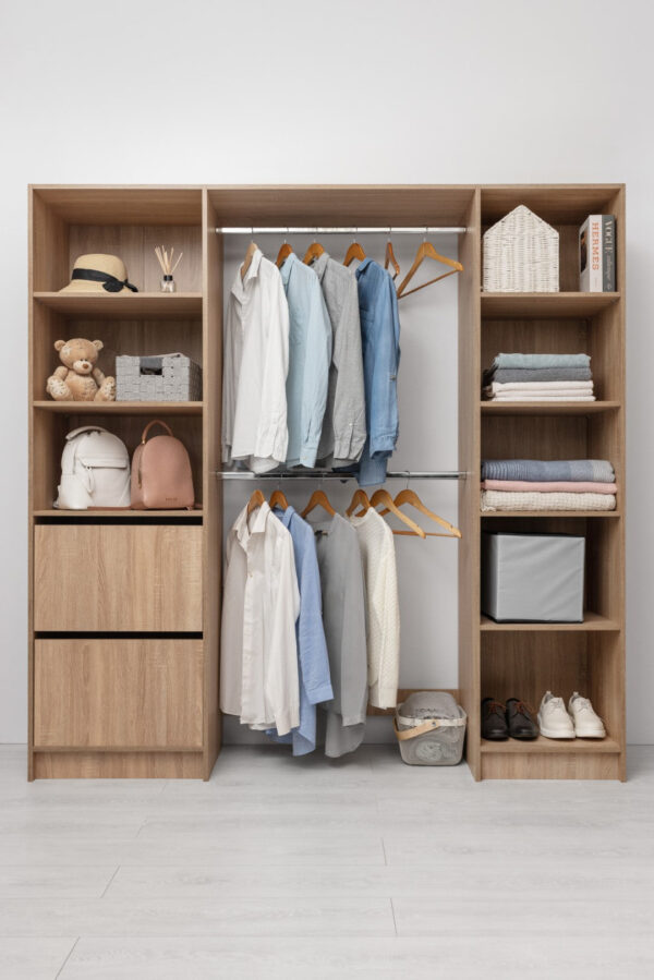 Fanno-Walk In Wardrobe Kit 2M Classic Natural Oak Stylish Storage Solution