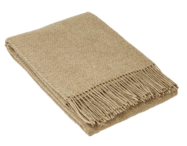 Fanno-Merino Wool Throw Blanket for All Seasons Soft Warm Luxury Home Decor Camel