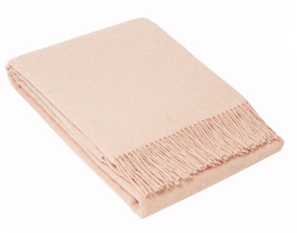 Fanno-Merino Wool Throw Blanket - Luxurious Softness - Warm and Breathable - Blush