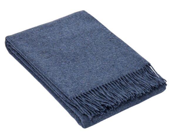 Fanno-Merino Wool Throw Blanket - Luxurious Softness - Warm and Breathable - Navy