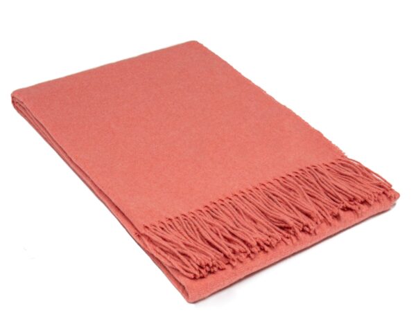 Fanno-Merino Wool Blend Throw Blanket for Home Decor Soft Peach Color 140x200 cm