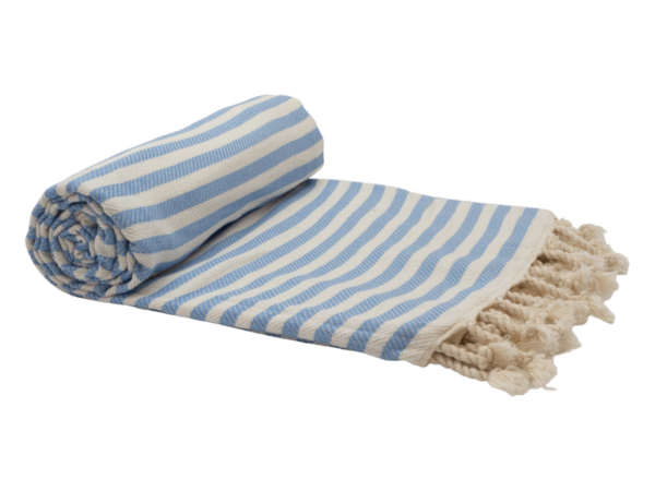 Fanno-Quick Drying Pure Turkish Cotton Beach Towel Compact Soft Sky Blue 100x180cm