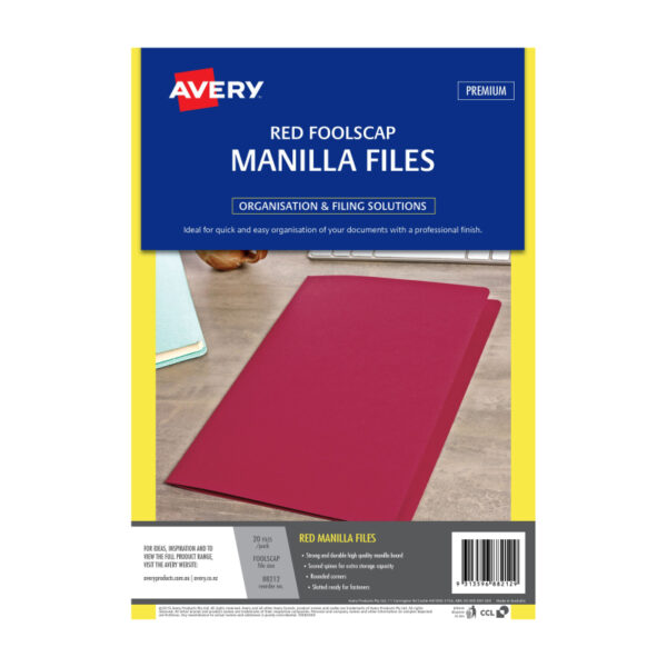 Fanno-Manilla Folder Red Pack of 20 Durable File Organizers for Projects and Storage