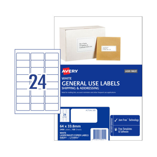 Fanno-Compatible  Gen Label L7159GU 24 Up Box of 100 for Organizing and Labeling