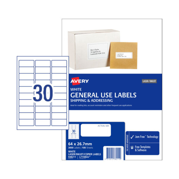 Fanno-Compatible  Gen Label L7158GU 30 Up for Easy Organization and Labeling