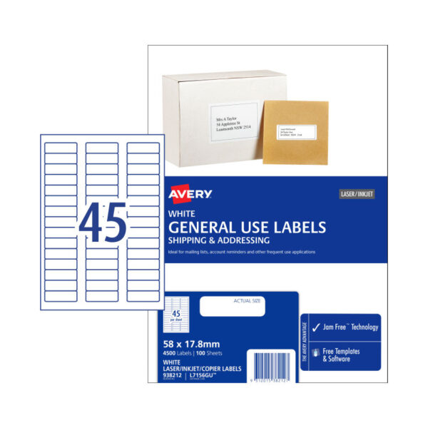 Fanno-Compatible  Gen Label L7516GU 45 Up Pack of 100 for Easy Labeling