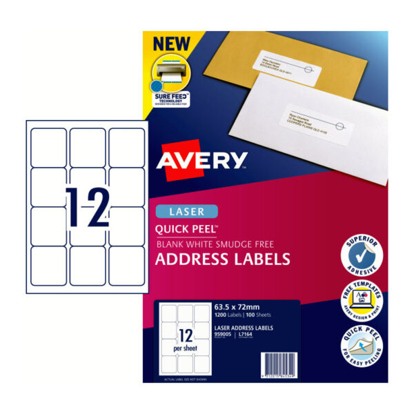 Fanno-Laser Labels 12 Up Compatible with  L7164 Pack of 100 for Organizing