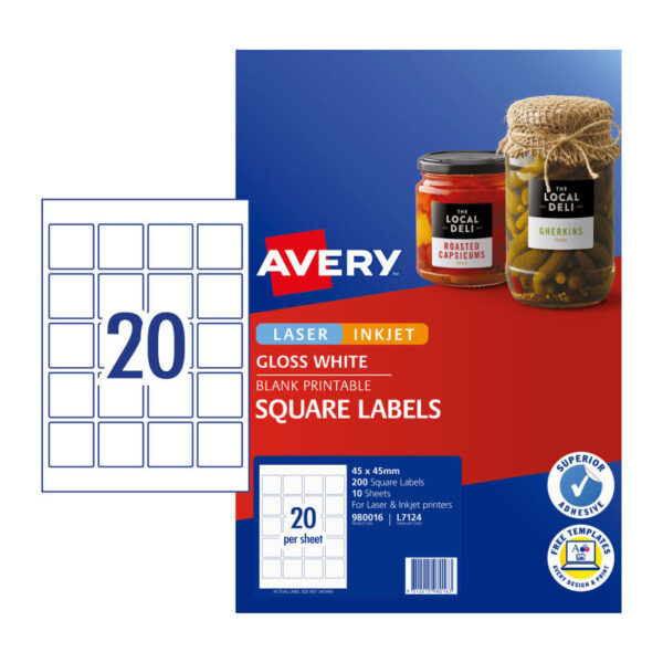 Fanno-Square Labels 20 Up Pack of 10 for Organizing and Crafting Projects