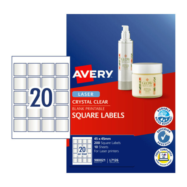 Fanno-Square Laser Labels 20 Up Pack of 20 for Office Shipping and Organization