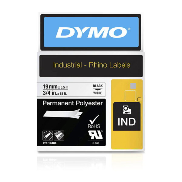 Fanno-Compatible  Labels for POS Stations Black on White 19mm Tape  Code 18484