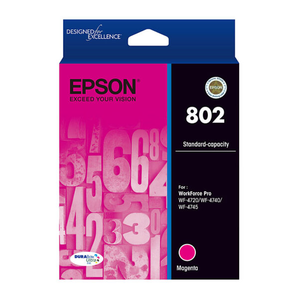 Fanno-802 Magenta Ink Cartridge for Workforce Pro WF 4720 4740 4745 Printers