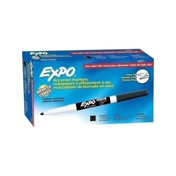 Fanno-Dry Erase Markers Fine Tip Blue Pack of 12 Low Odor Ideal for Classroom Office Home