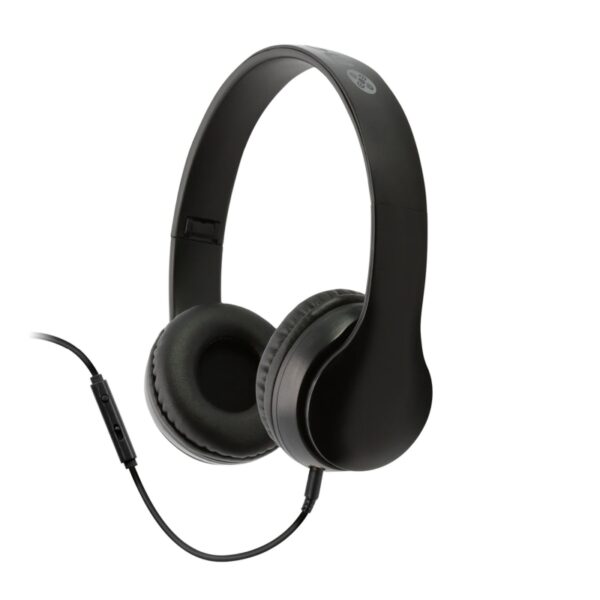 Fanno-Flip Headphones with Removable 3.5mm Audio Cable and In-Line Mic Black