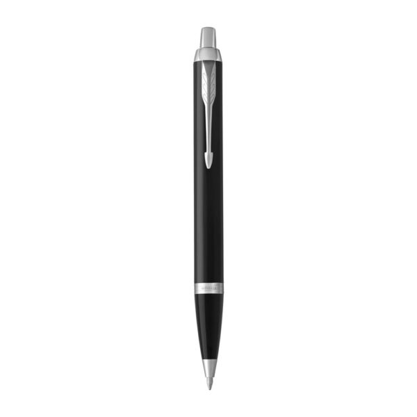 Fanno-IM Black Chrome Trim Ballpoint Pen Medium Blue Ink for Writing and Gifts