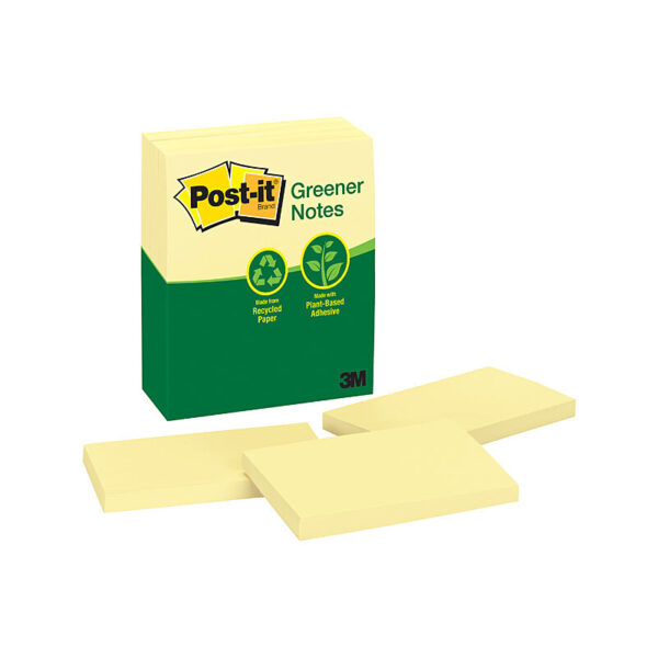 Fanno-Notes Yellow Recycled 73x123mm Pack of 12 Sticky Notes for Office Use