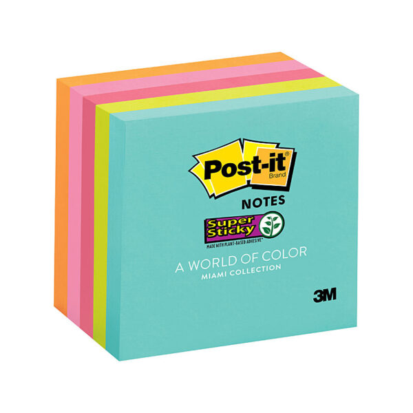 Fanno-Notes 654-5SSMIA Miami Collection 75x75mm Pack of 5 Sticky Notes