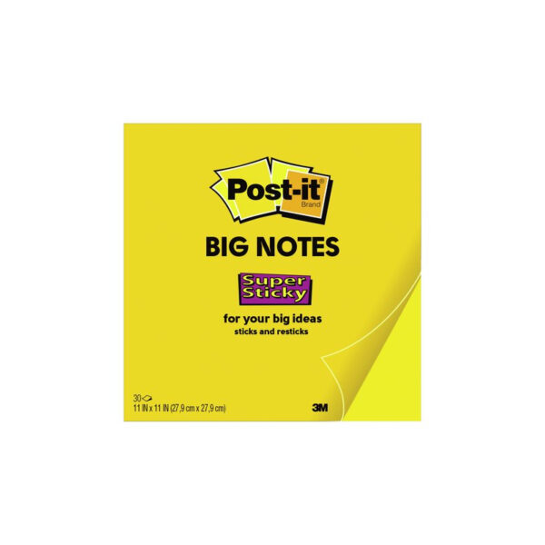 Fanno-Notes Super Sticky Big Yellow 279x279 for Office School and Home Use