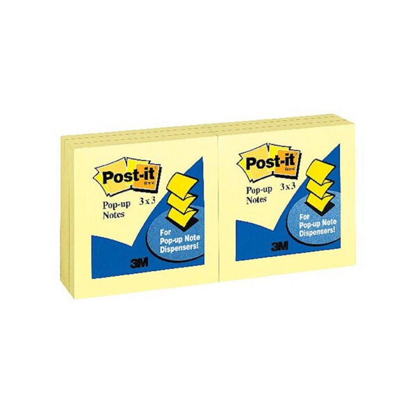 Fanno-Notes Yellow Pop-Up 73x73mm Pack of 12 Sticky Notes for Office Use