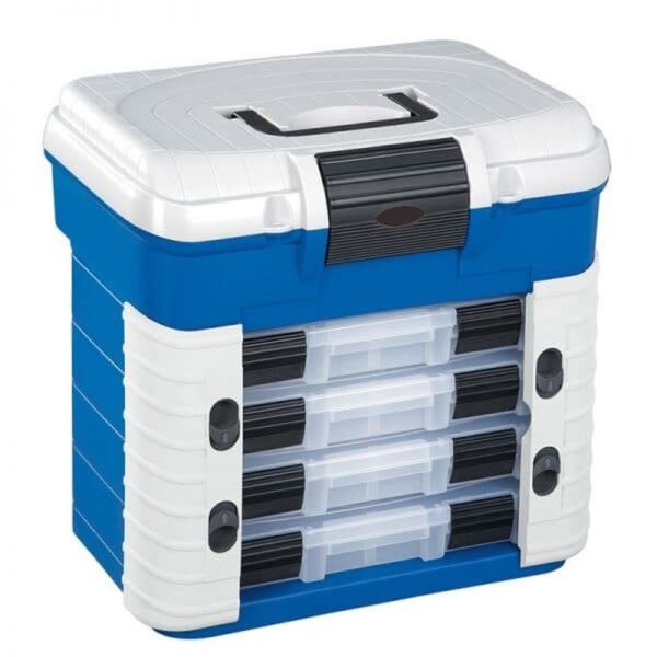 Fanno-Polypropylene Tool Box with Ergonomic Seat and Adjustable Compartments Blue