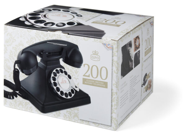 Fanno-Retro Rotary Telephone Classic Design with Authentic Bell Ring and Metal Base Black