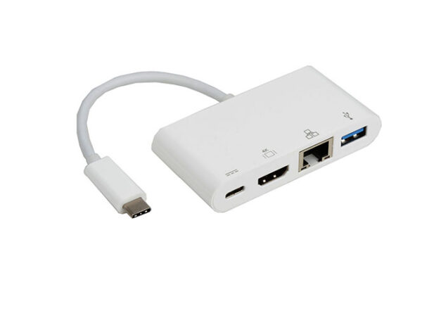 Fanno-USB-C Hub with HDMI Gigabit Ethernet USB 3.0 and Charging Port for MacBook Chromebook