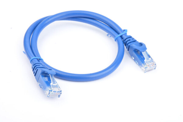 Fanno-Cat6a UTP Ethernet Cable 25cm Snagless Blue High Speed Network Cable for Home Office