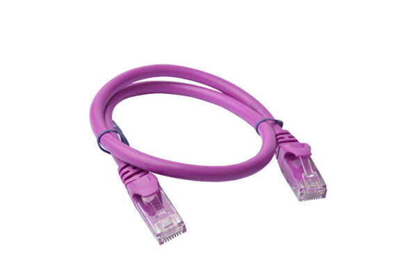 Fanno-Cat6a UTP Ethernet Cable 25cm Snagless High Speed for Home Office Networks Purple